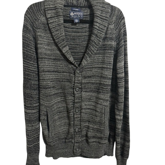 American Rag Gray Cardigan Button Front Grandpa Sweater XL 100% Cotton Preppy - Picture 2 of 10
